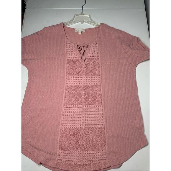 Weekend Suzanne Betro Women’s Bohemian Knit Pink Peach Sweater Size 1X - Picture 6 of 11